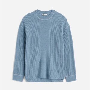 NWT Madewell Blue Ribbed Crewneck Sweater